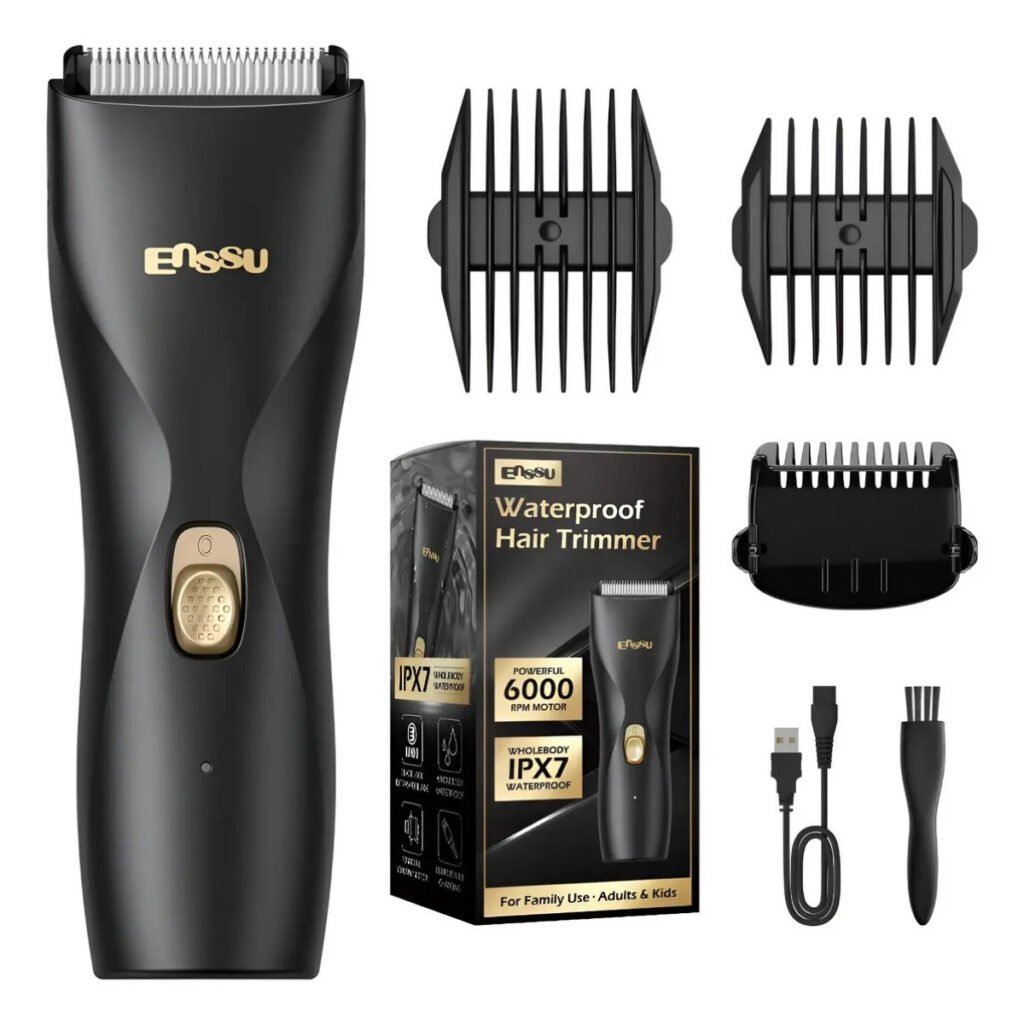 Enssu aparador de pelos corporais masculino com base cor preto: informações gerais