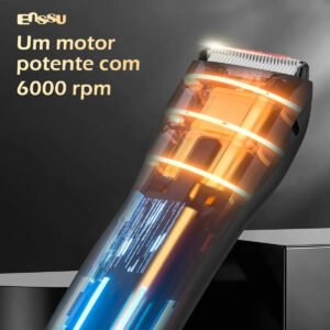 ENSSU aparador de pelos corporais masculino preto com tela de LED e aprova d'água